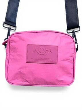 ALOHA Collection Orchid Pink Crossbody Bag with Contrast Strap Small Flaw